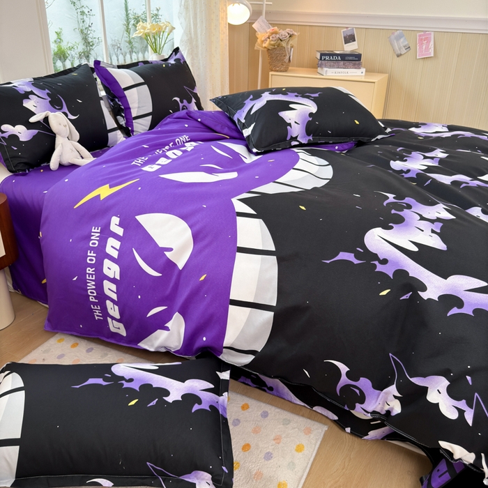 91家纺网 家纺一手货源 找家纺 乐居坊 2025新款开学季亲肤棉透气印花芦荟棉四件套（大床） 恶魔之眼