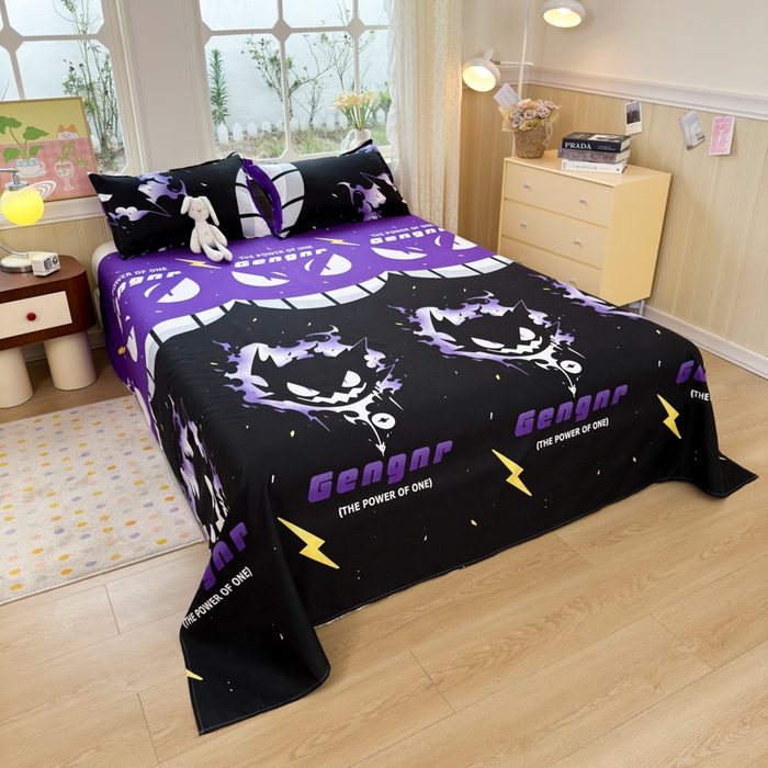 91家纺网 家纺一手货源 找家纺 乐居坊 2025新款开学季亲肤棉透气印花芦荟棉四件套（大床） 恶魔之眼