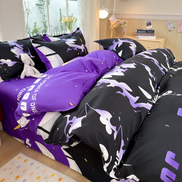 乐居坊 2025新款开学季亲肤棉透气印花芦荟棉四件套（大床） 恶魔之眼