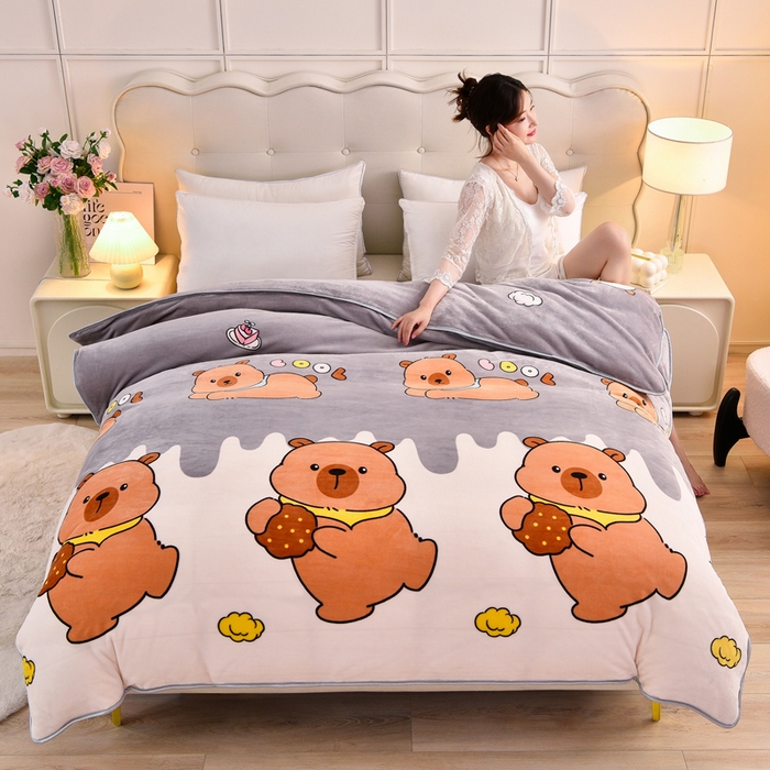 91家纺网 家纺一手货源 找家纺 （总）绒宴2025新230克特厚款印花牛奶绒被套法莱绒金貂被套单件