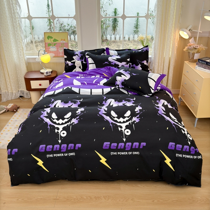 91家纺网 家纺一手货源 找家纺 乐居坊 2025新款开学季亲肤棉透气印花芦荟棉四件套（大床） 恶魔之眼