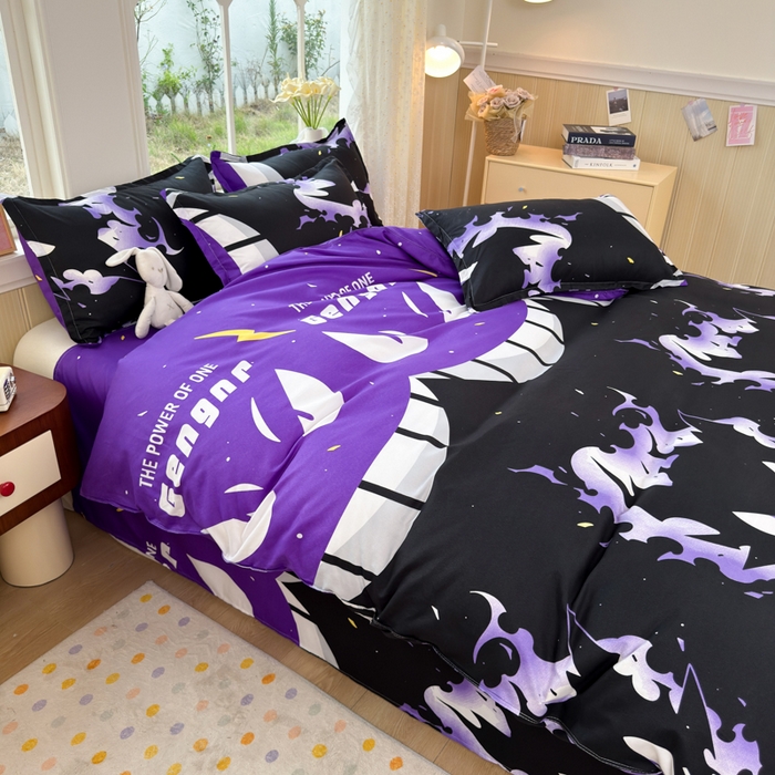 91家纺网 家纺一手货源 找家纺 乐居坊 2025新款开学季亲肤棉透气印花芦荟棉四件套（大床） 恶魔之眼