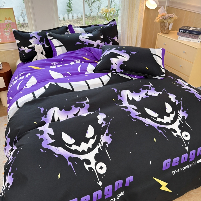 91家纺网 家纺一手货源 找家纺 乐居坊 2025新款开学季亲肤棉透气印花芦荟棉四件套（大床） 恶魔之眼