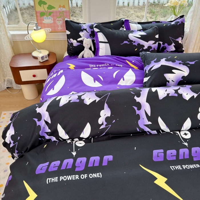 91家纺网 家纺一手货源 找家纺 乐居坊 2025新款开学季亲肤棉透气印花芦荟棉四件套（大床） 恶魔之眼