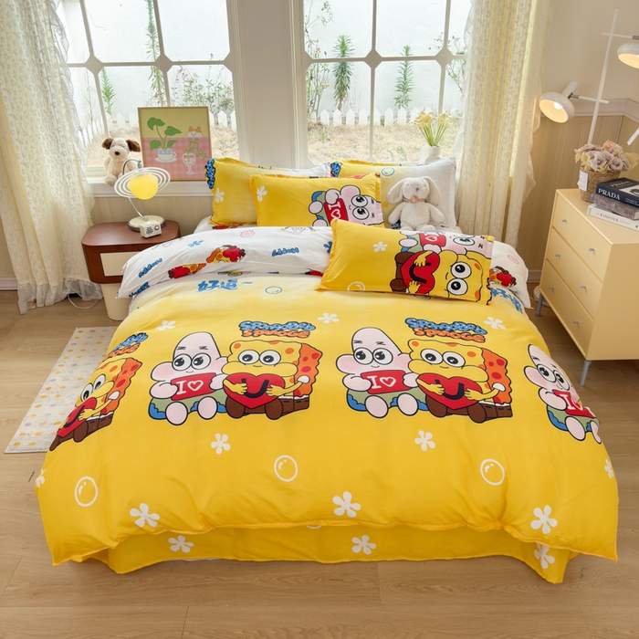 91家纺网 家纺一手货源 找家纺 乐居坊 2025新款开学季亲肤棉透气印花芦荟棉四件套（大床） 好伙伴