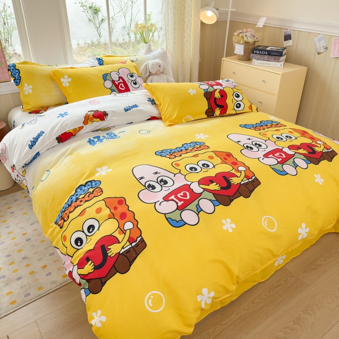 91家纺网 家纺一手货源 找家纺 乐居坊 2025新款开学季亲肤棉透气印花芦荟棉四件套（大床） 好伙伴