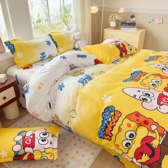 91家纺网 家纺一手货源 找家纺 乐居坊 2025新款开学季亲肤棉透气印花芦荟棉四件套（大床） 好伙伴