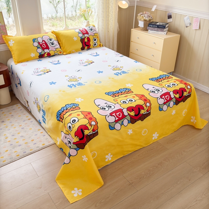 91家纺网 家纺一手货源 找家纺 乐居坊 2025新款开学季亲肤棉透气印花芦荟棉四件套（大床） 好伙伴