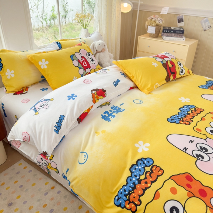 91家纺网 家纺一手货源 找家纺 乐居坊 2025新款开学季亲肤棉透气印花芦荟棉四件套（大床） 好伙伴