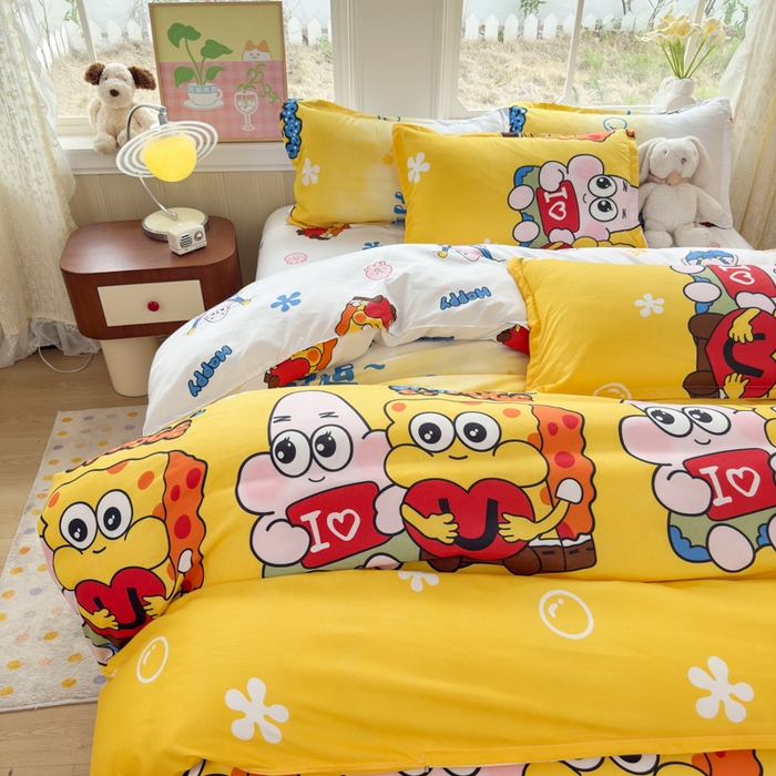 91家纺网 家纺一手货源 找家纺 乐居坊 2025新款开学季亲肤棉透气印花芦荟棉四件套（大床） 好伙伴