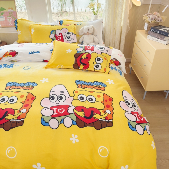 91家纺网 家纺一手货源 找家纺 乐居坊 2025新款开学季亲肤棉透气印花芦荟棉四件套（大床） 好伙伴