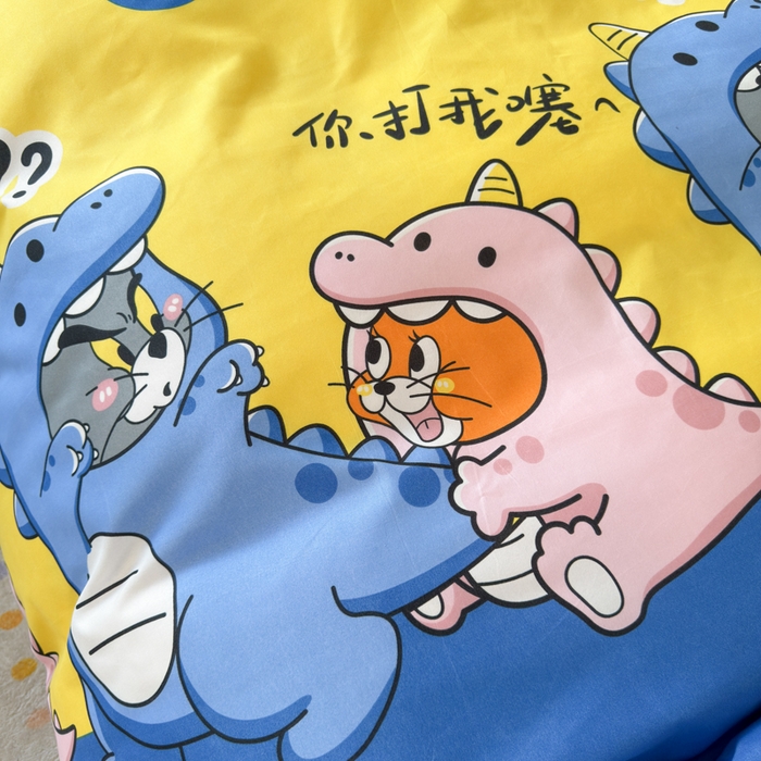 91家纺网 家纺一手货源 找家纺 乐居坊 2025新款开学季亲肤棉透气印花芦荟棉四件套（宿舍床） 你打我噻