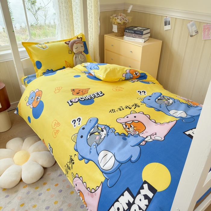 乐居坊 2025新款开学季亲肤棉透气印花芦荟棉四件套（宿舍床） 你打我噻