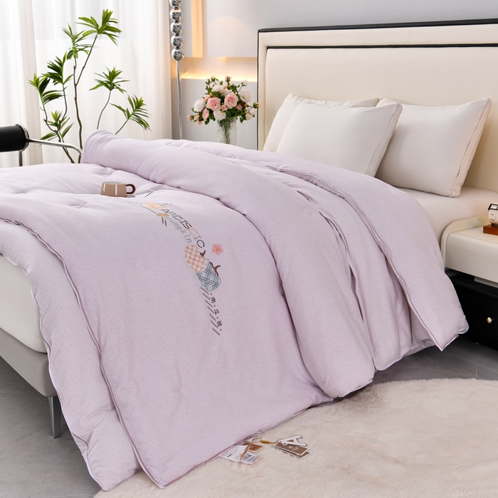 91家纺网 家纺一手货源 找家纺 （总）小牛席业 2025新款南瓜被-二合一子母被系列双胎被冬被春秋+被夏被=加厚冬被被芯