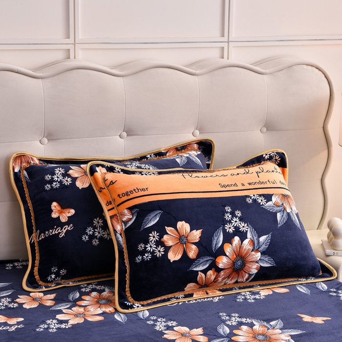 91家纺网 家纺一手货源 找家纺 绒宴 2025新款8.5斤牛奶绒金貂法莱绒床裙款保暖四件套 花海