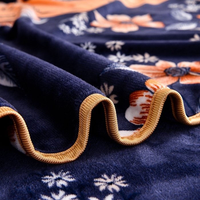 91家纺网 家纺一手货源 找家纺 绒宴 2025新款8.5斤牛奶绒金貂法莱绒床裙款保暖四件套 花海