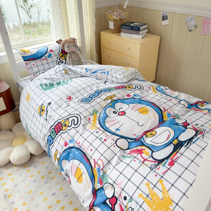 乐居坊 2025新款开学季亲肤棉透气印花芦荟棉四件套（宿舍床） 时光机