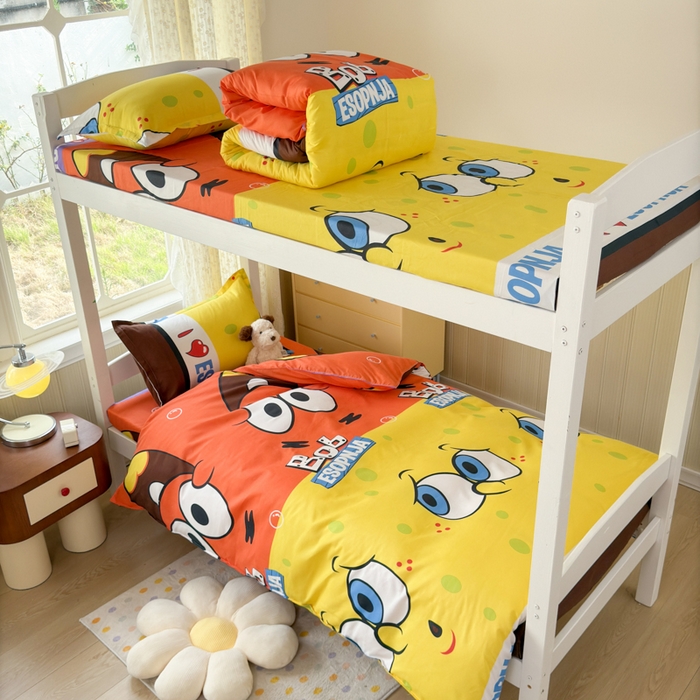 91家纺网 家纺一手货源 找家纺 乐居坊 2025新款开学季亲肤棉透气印花芦荟棉四件套（宿舍床） 小顽童