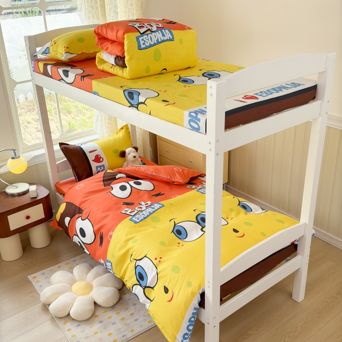 91家纺网 家纺一手货源 找家纺 乐居坊 2025新款开学季亲肤棉透气印花芦荟棉四件套（宿舍床） 小顽童