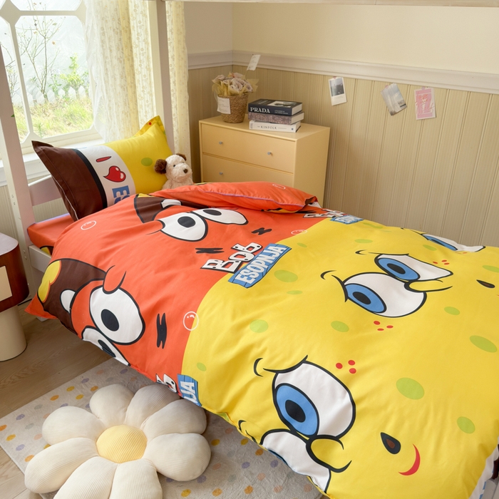 91家纺网 家纺一手货源 找家纺 乐居坊 2025新款开学季亲肤棉透气印花芦荟棉四件套（宿舍床） 小顽童