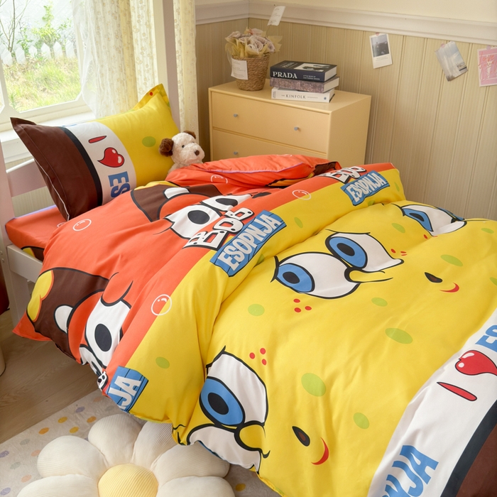 91家纺网 家纺一手货源 找家纺 乐居坊 2025新款开学季亲肤棉透气印花芦荟棉四件套（宿舍床） 小顽童