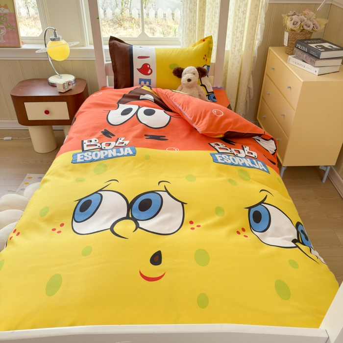 91家纺网 家纺一手货源 找家纺 乐居坊 2025新款开学季亲肤棉透气印花芦荟棉四件套（宿舍床） 小顽童