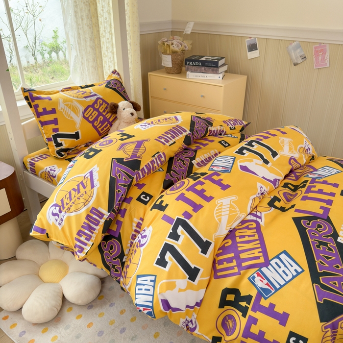 91家纺网 家纺一手货源 找家纺 乐居坊 2025新款开学季亲肤棉透气印花芦荟棉四件套（宿舍床） 紫金王朝