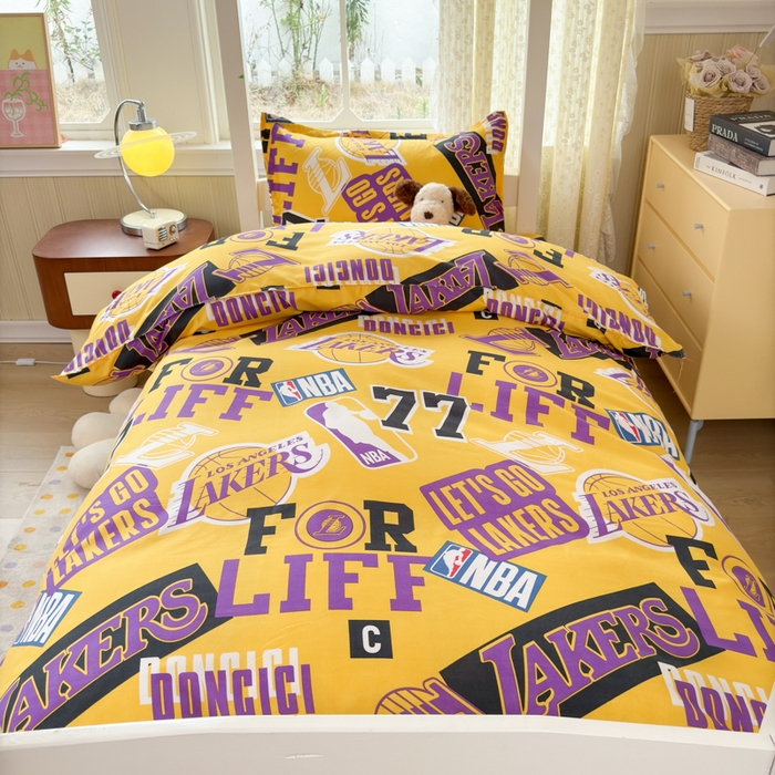 91家纺网 家纺一手货源 找家纺 乐居坊 2025新款开学季亲肤棉透气印花芦荟棉四件套（宿舍床） 紫金王朝