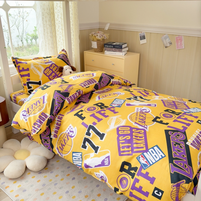 91家纺网 家纺一手货源 找家纺 乐居坊 2025新款开学季亲肤棉透气印花芦荟棉四件套（宿舍床） 紫金王朝