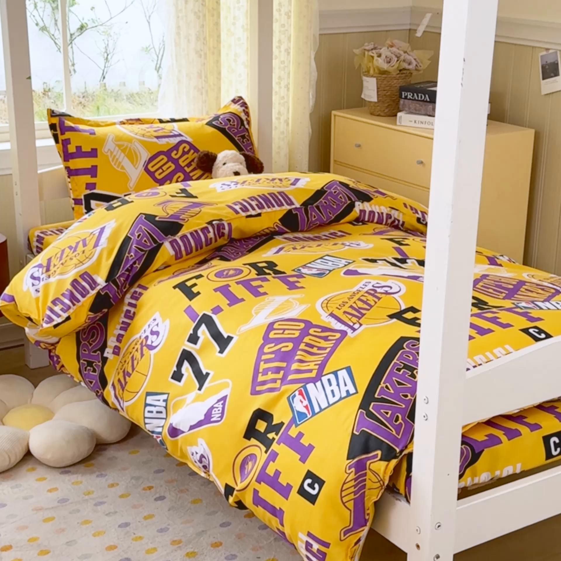 91家纺网 家纺一手货源 找家纺 乐居坊 2025新款开学季亲肤棉透气印花芦荟棉四件套（宿舍床） 紫金王朝