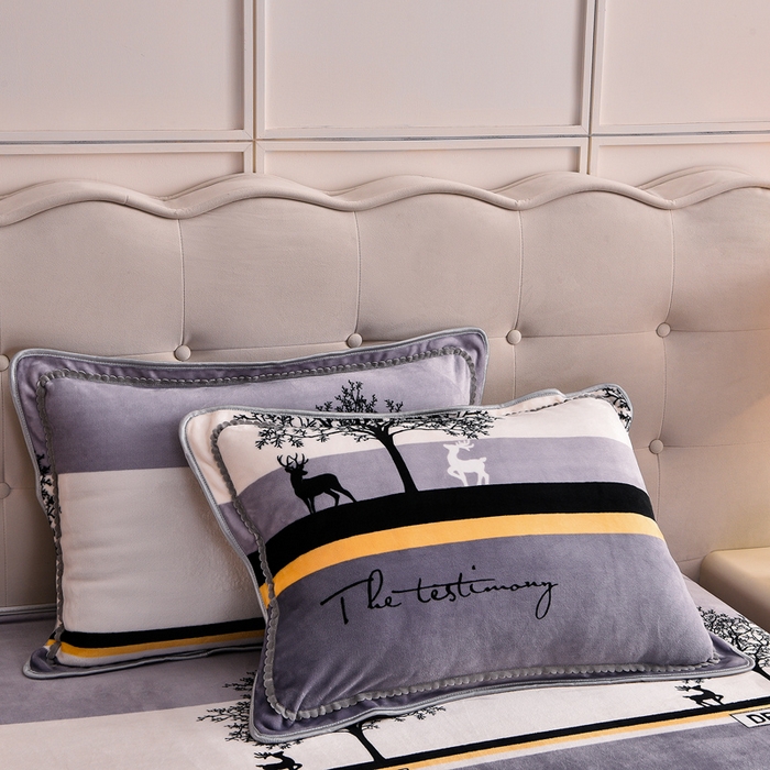 91家纺网 家纺一手货源 找家纺 绒宴 2025新款8.5斤牛奶绒金貂法莱绒床裙款保暖四件套 林中有鹿