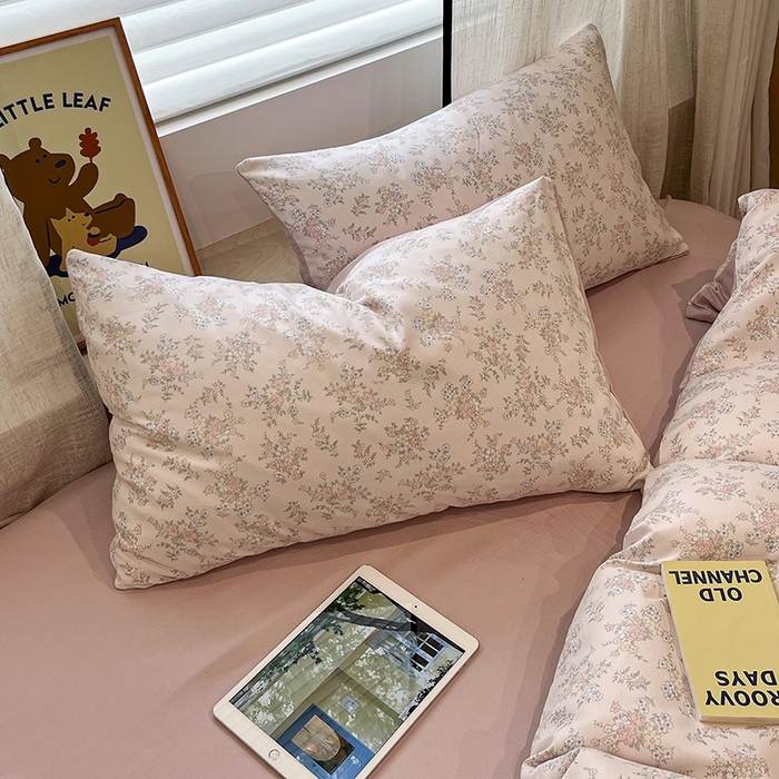 91家纺网 家纺一手货源 找家纺  金梦拉2025新款A类提花人字纹小布袋款四件套柔光浅语