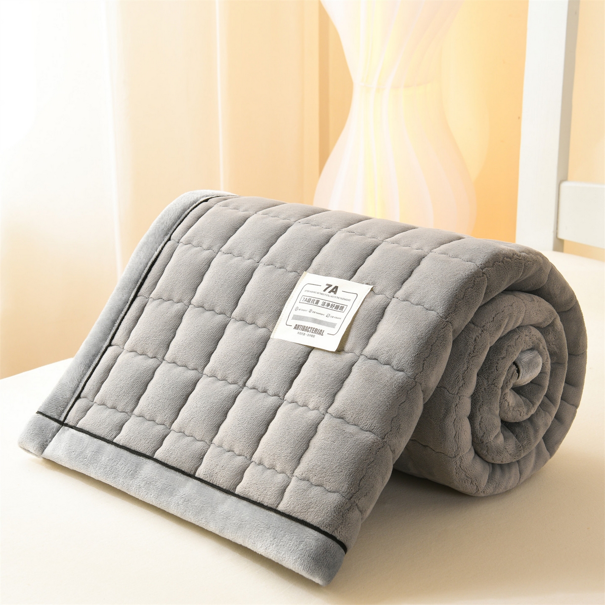 91家纺网 家纺一手货源 找家纺 （总）云木里 2025新款240克臻棉绒和煦春风宿舍床垫上下铺床垫学生床-