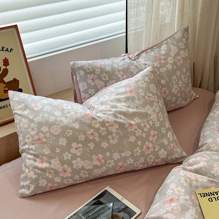 91家纺网 家纺一手货源 找家纺  金梦拉2025新款A类提花人字纹小布袋款四件套水木年华