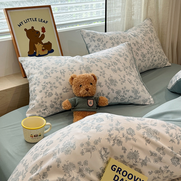 91家纺网 家纺一手货源 找家纺  金梦拉2025新款A类提花人字纹小布袋款四件套素心