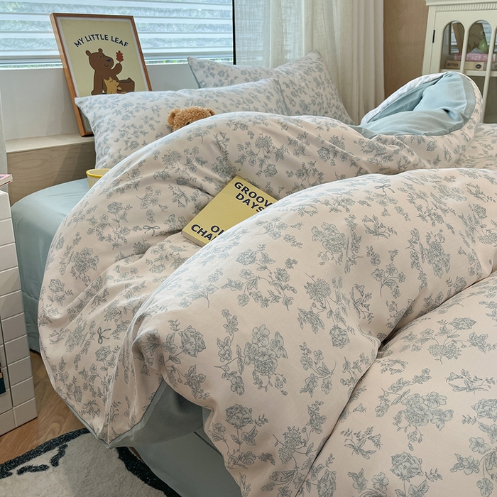 91家纺网 家纺一手货源 找家纺  金梦拉2025新款A类提花人字纹小布袋款四件套素心