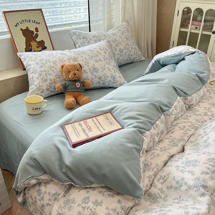 91家纺网 家纺一手货源 找家纺  金梦拉2025新款A类提花人字纹小布袋款四件套素心