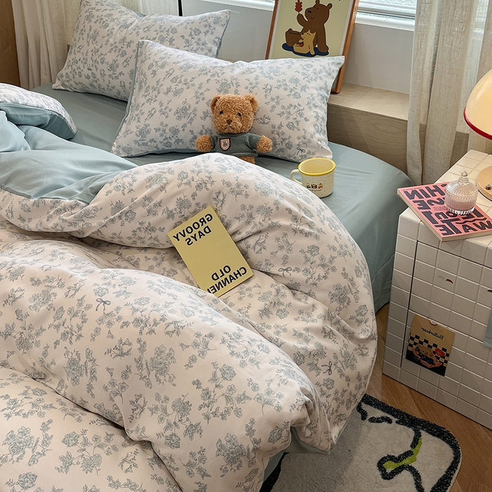 91家纺网 家纺一手货源 找家纺  金梦拉2025新款A类提花人字纹小布袋款四件套素心