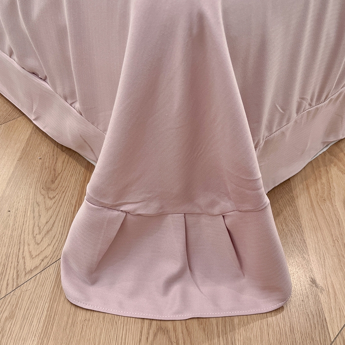 91家纺网 家纺一手货源 找家纺  金梦拉2025新款A类提花人字纹小布袋款四件套桃桃花语