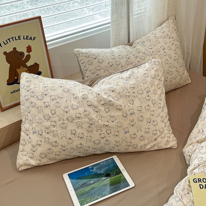 91家纺网 家纺一手货源 找家纺  金梦拉2025新款A类提花人字纹小布袋款四件套线条小狗