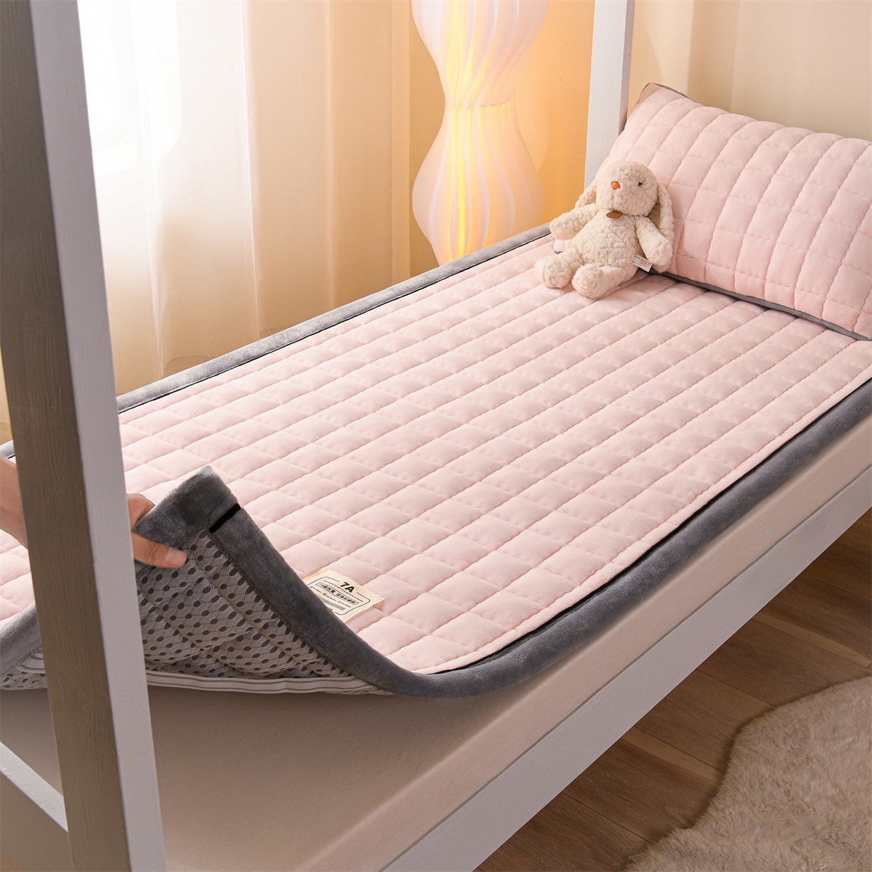 云木里 2025新款240克臻棉绒和煦春风宿舍床垫上下铺床垫学生床- 和煦春风-雾桃