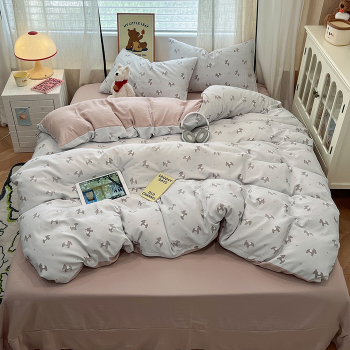  金梦拉2025新款A类提花人字纹小布袋款四件套小木马