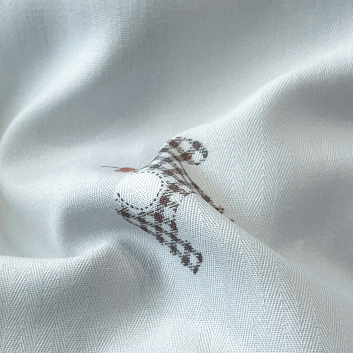 91家纺网 家纺一手货源 找家纺 金梦拉2025新款A类提花人字纹小布袋款四件套小木马