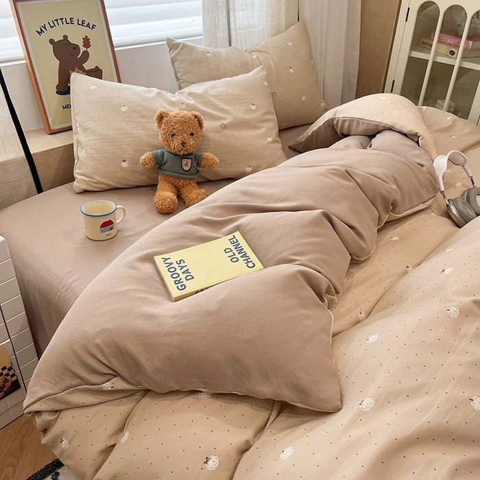 91家纺网 家纺一手货源 找家纺 金梦拉2025新款A类提花人字纹小布袋款四件套小南瓜