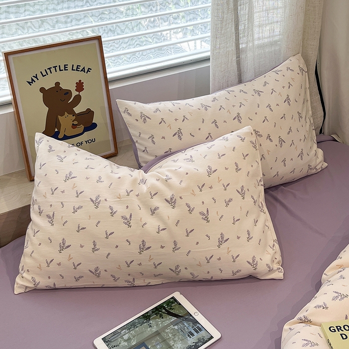 91家纺网 家纺一手货源 找家纺 金梦拉2025新款A类提花人字纹小布袋款四件套薰衣草