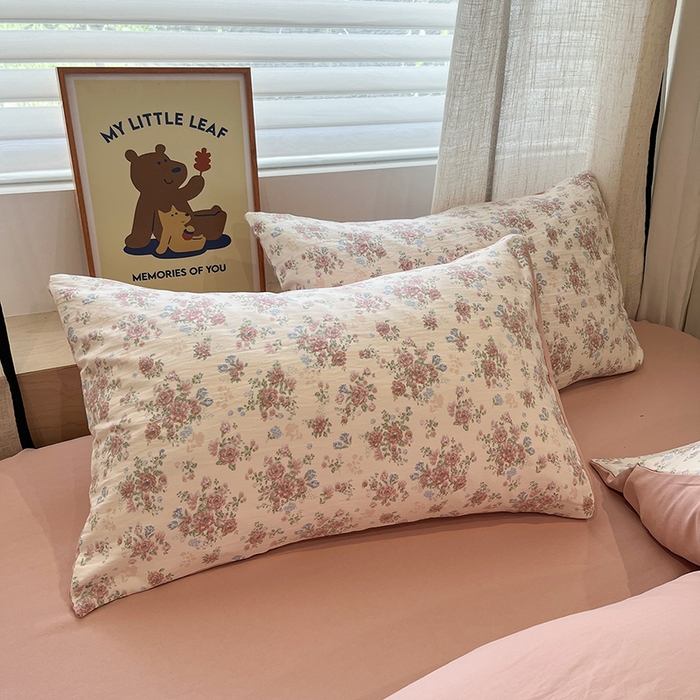 91家纺网 家纺一手货源 找家纺  金梦拉2025新款A类提花人字纹小布袋款四件套颜花朝