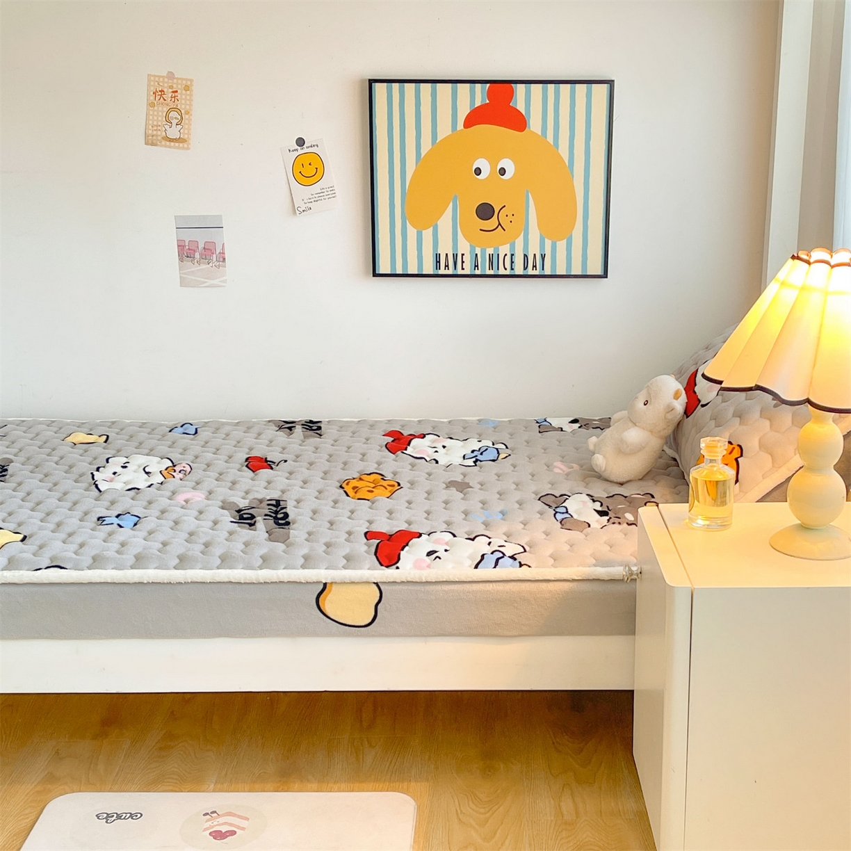 91家纺网 家纺一手货源 找家纺 （总）雯豆家纺 2025新款学生上下铺加厚牛奶绒夹棉床笠宿舍大学生床垫保护套