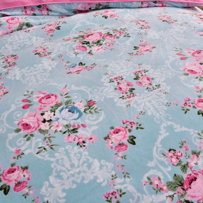 91家纺网 家纺一手货源 找家纺 绒宴 2025新款8.5斤牛奶绒金貂法莱绒床裙款保暖四件套 拾光