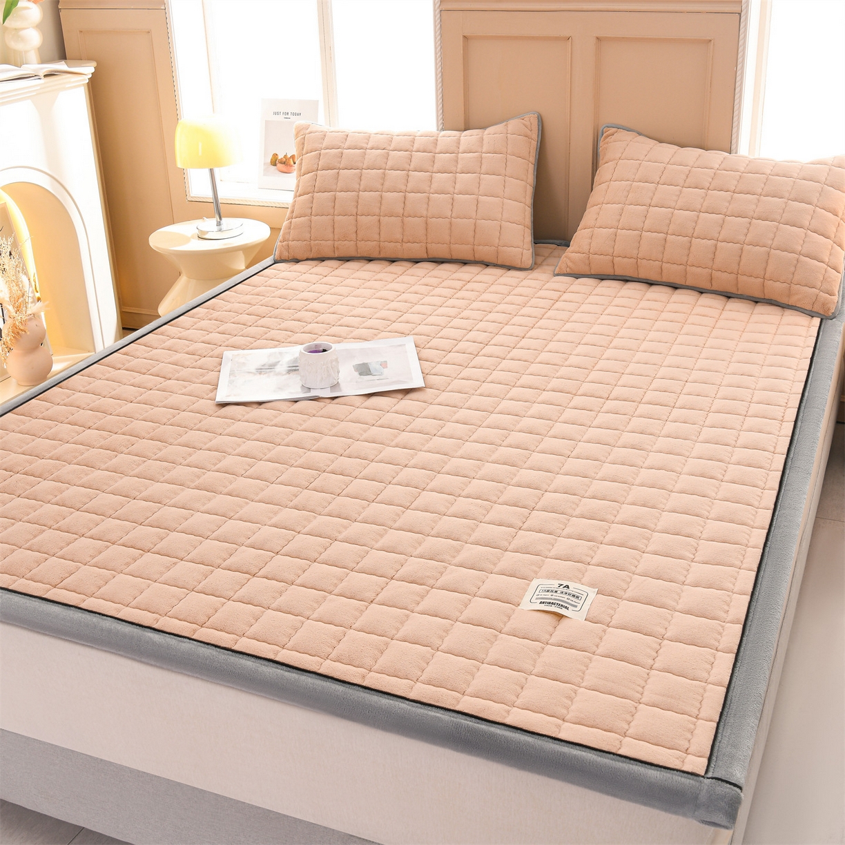 91家纺网 家纺一手货源 找家纺 云木里 2025新款240克臻棉绒和煦春风宿舍床垫上下铺床垫成人床-和煦春风 和煦春风-米驼