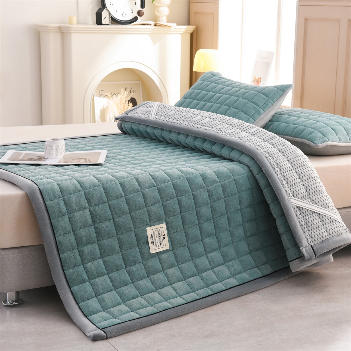 91家纺网 家纺一手货源 找家纺 云木里 2025新款240克臻棉绒和煦春风宿舍床垫上下铺床垫成人床-和煦春风 和煦春风-松针墨